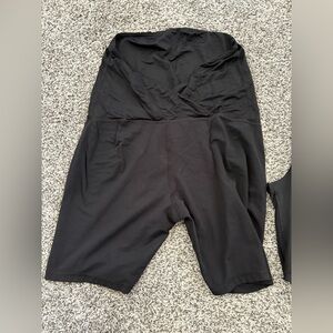 Two pairs of Isabel Maternity by Ingrid & Isabel Black Maternity Shorts